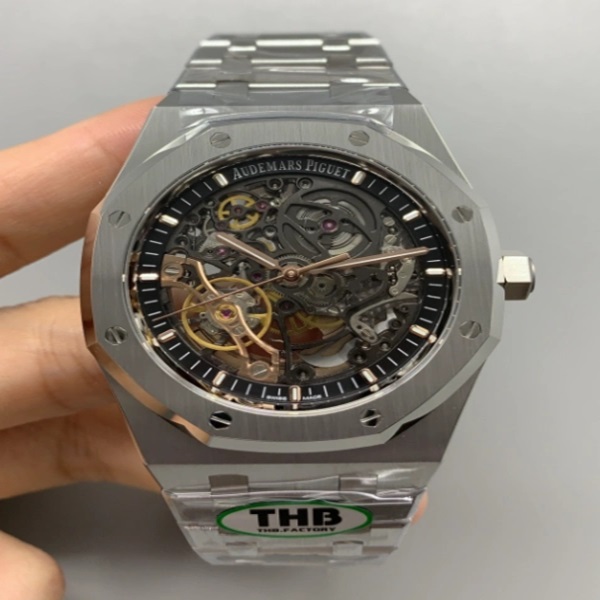 Royal-Oak-Double-Balance-Wheel-Overworked-Silver (1) Royal Oak Double Balance Wheel Overworked Super Clone - Image 1